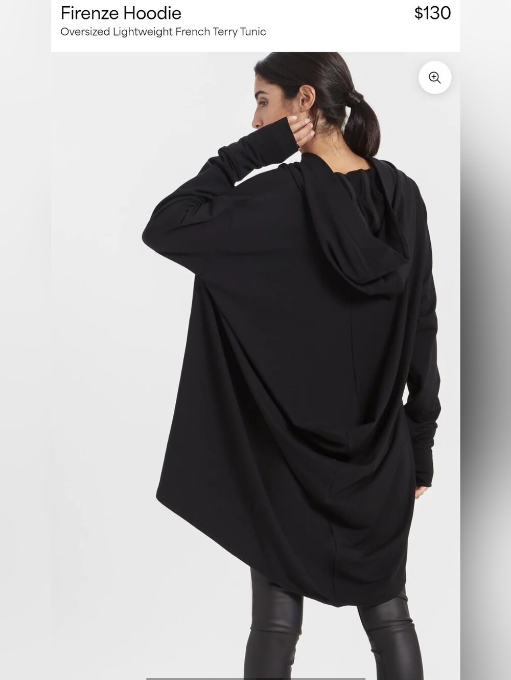 Marcella Firenze Black 🖤 Oversized Hoodie Tunic XL - Picture 5 of 9